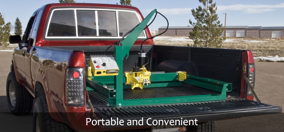 GoTorch CNC plasma cutting table in the back of a pickup truck