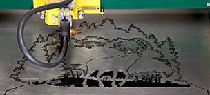 GoTorch CNC plasma cutting table in the back of a pickup truck