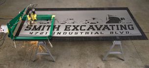 GoTorch CNC plasma cutting table in the back of a pickup truck